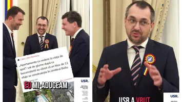 VIDEO Scandalos! Cum a ajuns Nicuşor Dan agent electoral pentru Cătălin Drulă şi USR chiar la recepția de Ziua Națională