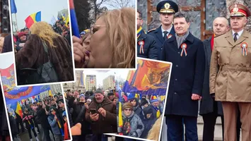 AUR-iștii și fanii lui Șoșoacă au făcut scandal în ziua Unirii Principatelor. L-au huiduit pe Nicușor Dan și s-au îmbrâncit cu jandarmii