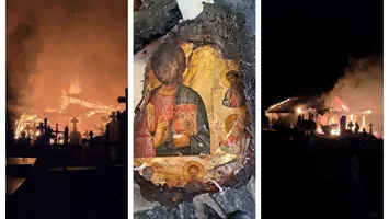 Biserică veche de 200 de ani, mistuită de flăcări. Imagini greu de privit şi un apel de suflet al părintelui Florin Danu
