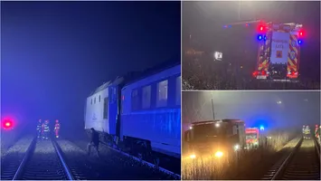 Incendiu într-un tren cu 200 de pasageri, în apropiere de Vaslui VIDEO