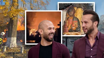 Frații Tate au donat 50.000 de euro pentru reconstrucția unei biserici arse din Teleorman: „Sunt creștin. Și eu merg la biserică în fiecare duminică”