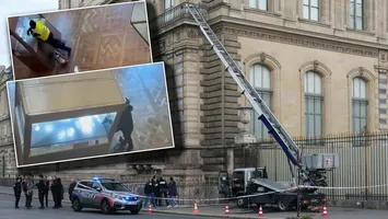 Imagini cu jaful de la Muzeul Luvru, prezentate la televiziunea franceză