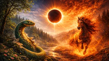 Anul Nou Chinezesc al Calului începe cu o eclipsă „inel de foc”. Coridorul energetic al eclipselor pune lumea pe jar până în 3 martie 2026, când e Luna plină sângerie