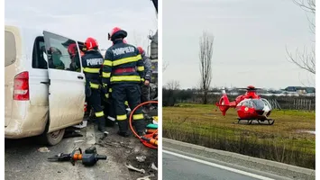 Accident cu opt victime în Giurgiu. A intervenit elicopterul SMURD