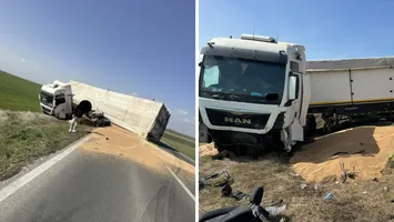 Tragedie în Constanța! Un șofer a murit pe loc după impactul violent cu un camion. Traficul a fost blocat