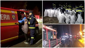 Pericol de inundații, oameni evacuați din calea puhoaielor. S-a emis mesaj RO-Alert, pompierii intervin de urgență