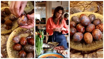 Cum vopsește Anna Lesko ouăle de Paște fără chimicale. Metoda naturală care le transformă într-un adevărat mozaic de culori