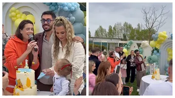 Ce a ales fiul Claudiei Puican și al lui Armin Nicoară de pe tavă la tăierea moțului. Amir a împlinit un an FOTO