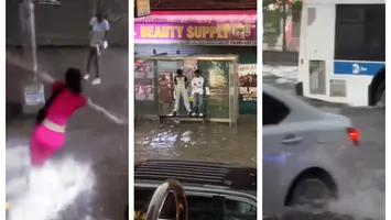 Potopul lui Noe şi la New York. Imagini virale, oameni luaţi pe sus de torenţi VIDEO