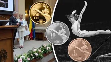 Nadia Comăneci, omagiată de BNR printr-o emisiune numismatică: „O să pun aceste monede lângă medaliile de la Montreal”