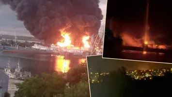 Crimeea, sub asediu! Terminalele petroliere au fost cuprinse de flăcări. Autoritățile au oprit total vânzările de combustibili