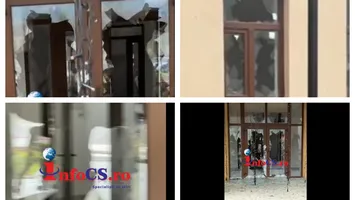 Supărat pe edil, un bărbat a făcut ţăndări 82 de geamuri din sediul primăriei cu o lopată VIDEO