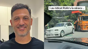 Mirel Rădoi a rămas fără Rolls-Royce-ul său de peste 700.000 de euro în București. Poliția nu l-a iertat! VIDEO