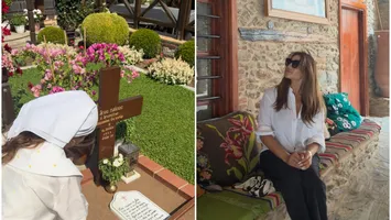 Claudia Pătrășcanu, în lacrimi la mormântul Sfântului Paisie: „Am plâns fără să mă ridic măcar o clipă”