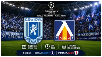 LIVE Digi Prima Universitatea Craiova – Levski Sofia ONLINE VIDEO în Liga Campionilor. Cum arată primul 11 al oltenilor, care sunt surprizele echipei de start