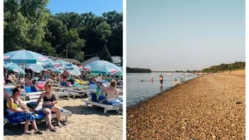 Plaja de pe malul Dunării care atrage tot mai mulți turiști. Cât costă aici un șezlong sau o sticlă de apă