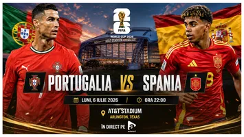 LIVE Antena 1 Portugalia – Spania (ora 22:00) ONLINE VIDEO la Cupa Mondială 2026. Cristiano Ronaldo vs „La Furia Roja”, unde vezi meciul în direct la TV