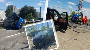 Accident teribil în judeţul Brăila! Doi morţi şi patru răniţi după ce un autoturism s-a ciocnit frontal de un microbuz
