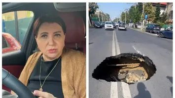 Carmen Șerban, momente şocante pe o stradă din București. A intrat cu mașina într-o groapă: „Nu știu cum am ieșit” VIDEO