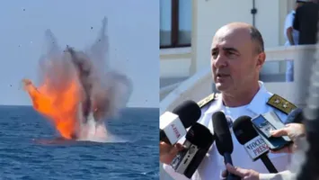 Șeful Forțelor Navale Române anunță că dronele distruse în zona Neptun Deep erau de proveniență rusească: „Avem astăzi un număr de 159 de mine marine descoperite şi distruse în bazinul Mării Negre”