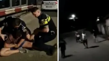 VIDEO Scene de film într-un bar din Bacău! Polițiștii au tras focuri de armă după ce au fost atacați
