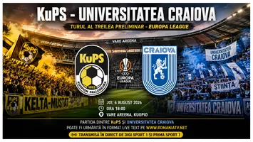 KuPS – Universitatea Craiova 1-1 în Europa League. Oltenii, aproape de play-off, cu cine ar putea juca pentru un loc în grupă