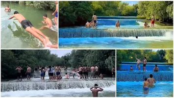 Nepalezii din București și-au găsit locul preferat pentru răcorire. S-au adunat cu zecile, au intrat în apă și au făcut picnic pe mal