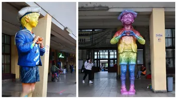 Scandal uriaș după ce statuia Domnul Goe din Ploiești a fost vopsită în culorile curcubeului. PSD: ”Multilare ideologică” / Reacții dure contra politicienilor: ”Cand apare, dupa ploaie, tot la fel ziceți?”