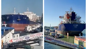 Accident naval în portul Tulcea. Două bărci s-au scufundat după ce au fost lovite de o navă care a scăpat de sub control