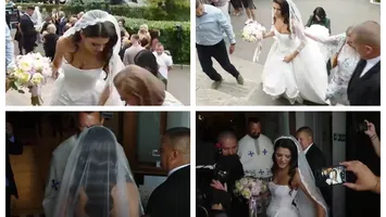 FOTO Primele imagini de la nunta lui Alexandru Nazare! Maria Mihali a strălucit într-o rochie de mireasă de tip prințesă