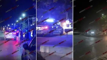 Scandal cu bâte și săbii în trafic. Conflictul a degenerat,  au dat cu sete într-un BMW, doar poliția a calmat spiritele VIDEO