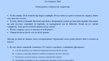 Subiectele banale de la testul pe care profesorii care voiau să fie directori nu le-au știut! 20 de întrebări grila cu pleonasme, paronime, procente şi probleme de logică pe care directoarele de la Lazar si Caragiale nu au reușit să le rezolve!