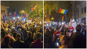 Protest de amploare pentru Călin Georgescu la Arestul Central. Aproximativ 1.000 de oameni s-au strâns în fața sediului VIDEO