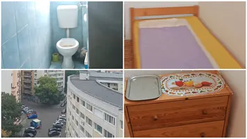Cât costă o garsonieră de aproape 6 metri pătrați în centrul Capitalei. Nu are bucătărie sau balcon, iar baia este la comun