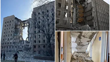 IMAGINI ŞOCANTE cu momentul când o rachetă rusească loveşte un bloc de locuinţe din oraşul ucrainean Nikolaev VIDEO