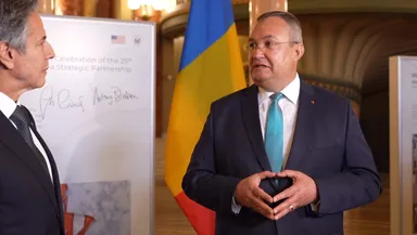 VIDEO: Ce l-a impresionat pe Antony Blinken, secretarul de stat al SUA, la România. Prima discuție cu premierul Nicolae Ciucă în fața presei