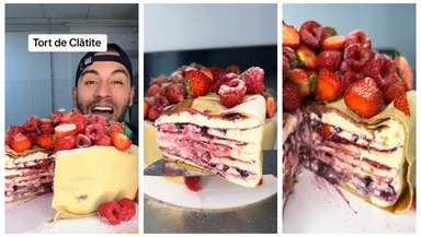 Rețetă de tort de clătite devenită virală pe internet. Desertul simplu care i-a cucerit pe toți
