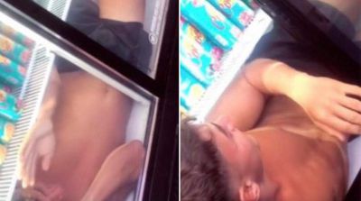 Un român s-a băgat în frigiderul unui supermarket să se răcorească. Imaginile au devenit virale pe TikTok  / VIDEO