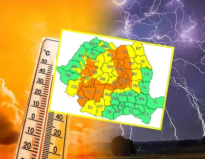Vremea la extreme în România. Cod portocaliu de ploi torenţiale şi vijelii, urmat de un nou val de caniculă