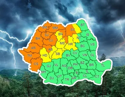 Un ciclon lovește din nou România. Alertă meteo cod portocaliu de furtuni în mai bine de jumătate de țară. Ploile ocolesc litoralul