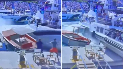 Accident teribil în port! O barcă cu motor s-a izbit de chei și a fost la un pas să lovească doi oameni la Monaco Grand Prix 