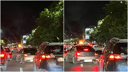 VIDEO | TIR în flăcări pe Bulevardul Ștefan cel Mare din Capitală