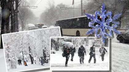 Un ciclon loveşte Bucureştiul. Va ninge viscolit în Capitală, după un episod cu ploi şi lapoviţă. Cât ţine turbionul atmosferic