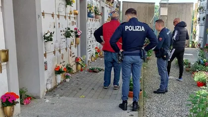 Doi români au fost prinşi în flagrant în timpul unui jaf neobişnuit într-un cimitir din Italia. Ce au încercat să fure cei doi tineri