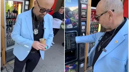 Ce a descoperit Piedone când și-a luat o cafea de 3 lei. Șeful ANPC: „Se sigilează aparatul și se iau probe”