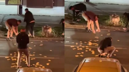 O femeie din Timișoara a aruncat pe jos 13.000 de euro. Oamenii s-au îngrămădit să îi strângă