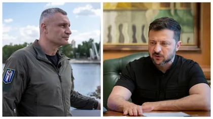Primarul Kievului, fostul boxer Vitali Klitschko, îl lovește sub centură pe Volodimir Zelenski. ”Duhnește a autoritarism”