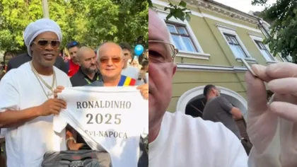 Emil Boc s-a apucat de strâns chiștoace de pe jos, în așteptarea lui Ronaldinho. Ce mesaj le transmite clujenilor VIDEO