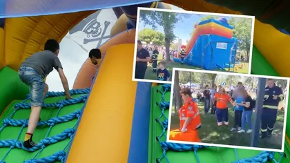 Copii răniți în tobogan gonblabil, într-un parc de distracții, de 1 Iunie. Un băiat de 9 ani a ajuns la spital