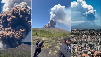 VIDEO Vulcanul Etna a erupt din nou. Imagini dramatice cu turiștii care fug din fața pericolului